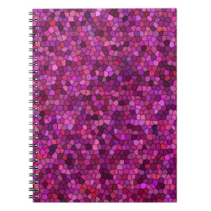 Caderno Espiral Rosa Púrpura do Mosaico
