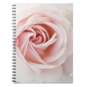 Caderno Espiral Rosa Rosa & Branco Madeira Shabby Chic Farmhouse G