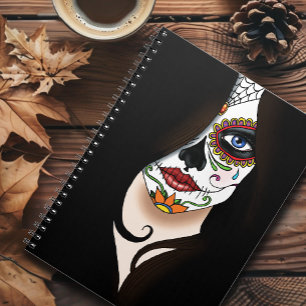 Caderno Espiral Rosa Sugar Skull