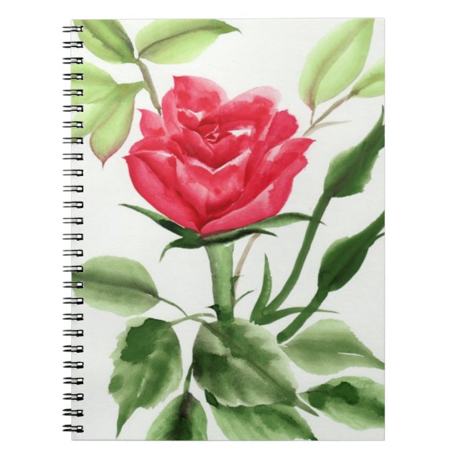 Caderno Espiral Rosa vermelha (Frente)