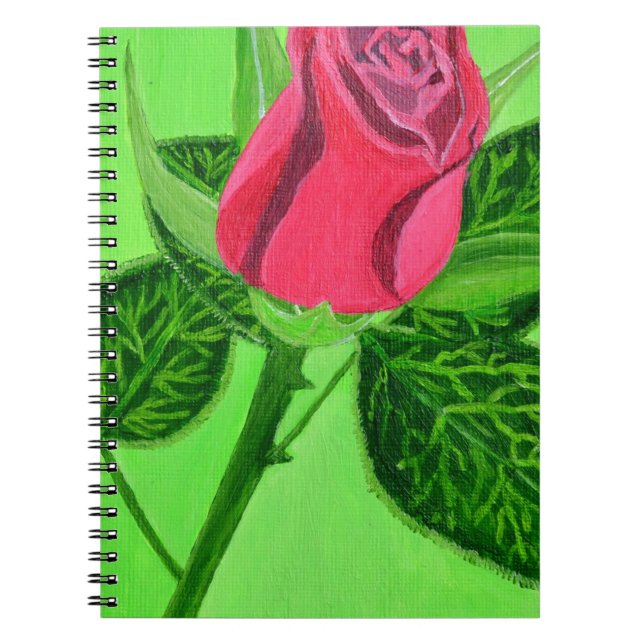 Caderno Espiral Rosa vermelha (Frente)