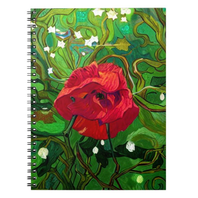CADERNO ESPIRAL ROSA VERMELHA  (Frente)