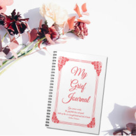 Caderno Espiral Rosa vermelha de Diário de Gripe na Fronteira do C