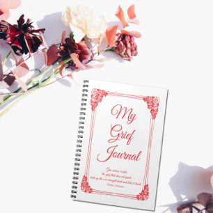 Caderno Espiral Rosa vermelha de Diário de Gripe na Fronteira do C