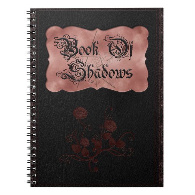 Caderno Espiral Rosa vermelha Gótica Livro Preto Rosa das Sombras (Frente)