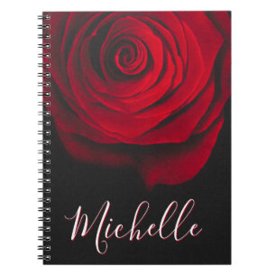 Caderno Espiral Rosa vermelha monográfica personalizada fotografia