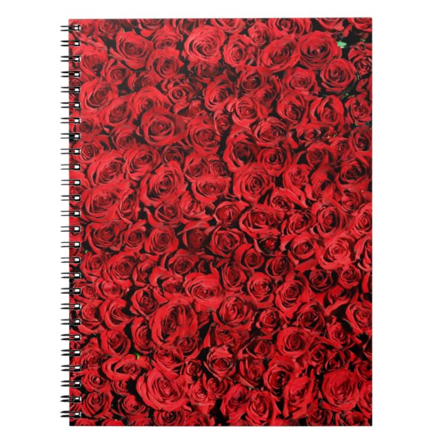 Caderno Espiral Rosa vermelha Pattern-37431 (Frente)