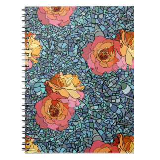 Caderno Espiral Rosáceas de Vidro Colorido