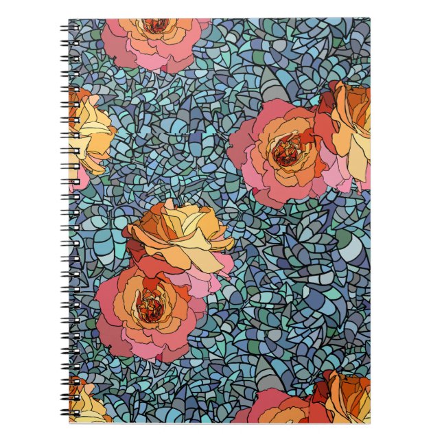 Caderno Espiral Rosáceas de Vidro Colorido (Frente)