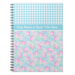 Caderno Espiral Rosas, Borboletas, Notebook Espiral Personalizado 