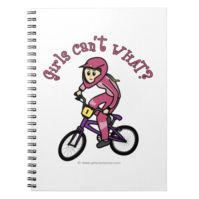 Caderno Espiral Rosas claro Meninas BMX (Frente)