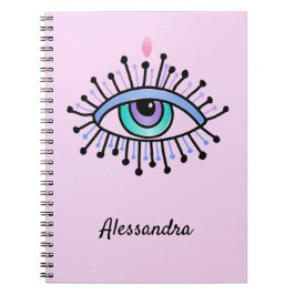 Caderno Espiral Rosas claro Místicas De Olhos Para Todos Os Olhos