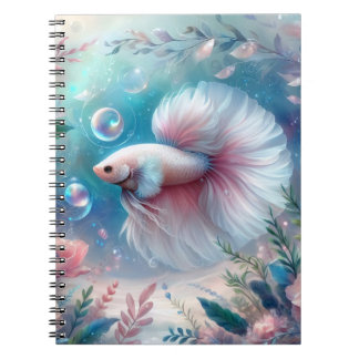 Caderno Espiral Rosas claro Whimssso Betta Fish