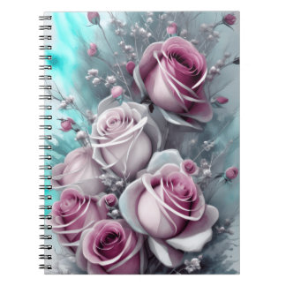 Caderno Espiral Rosas Cor-de-Rosa