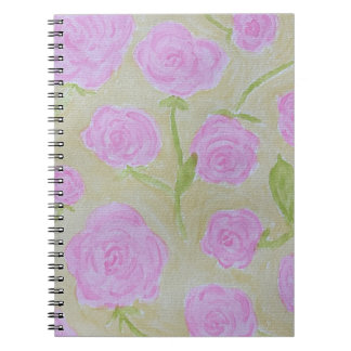 Caderno Espiral Rosas de Aquarela