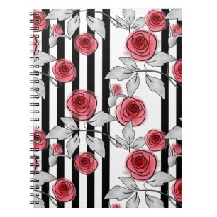 Caderno Espiral Rosas de Aquarela