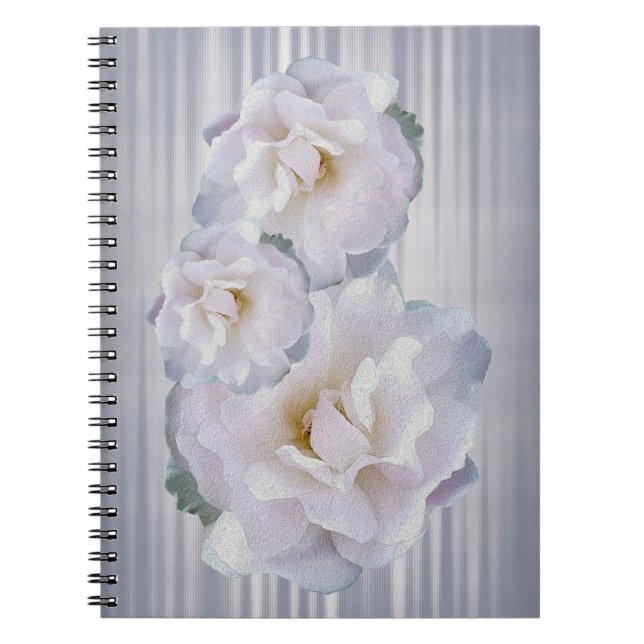 Caderno Espiral Rosas de cinza rosa (Frente)