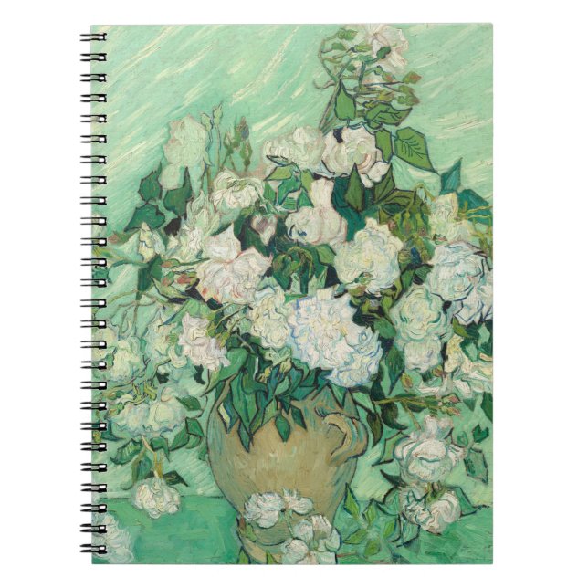 Caderno Espiral Rosas de Vincent Van Gogh (Frente)