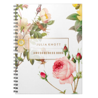 Caderno Espiral Rosas de Vintage PixDezines/Redoute