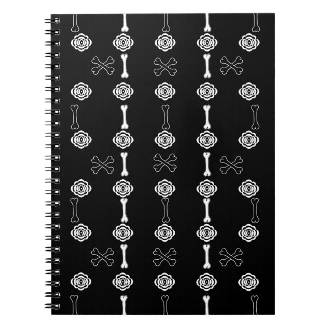 Caderno Espiral Rosas do morto (preto e branco) (Frente)