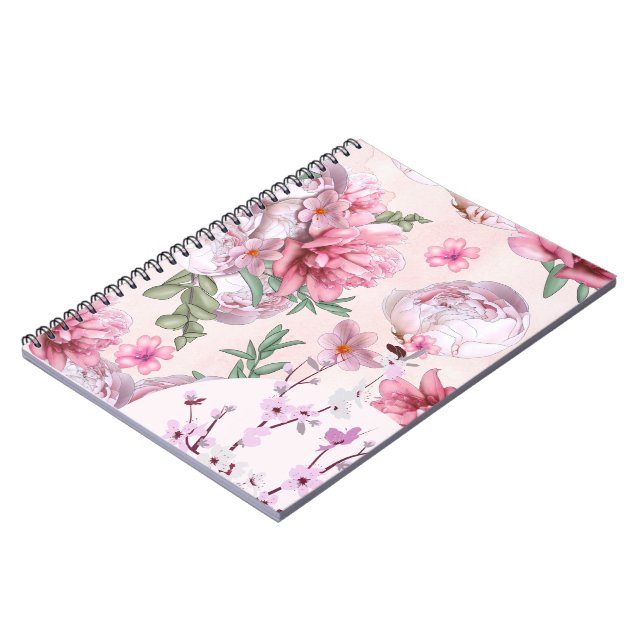 Caderno Espiral Rosas e Flor de Cereja (Left Side)