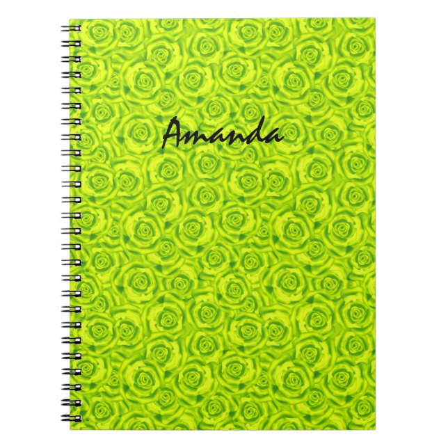 Caderno Espiral Rosas, neon (Frente)