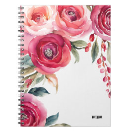Caderno Espiral Rosas pintados | Diário para notebook