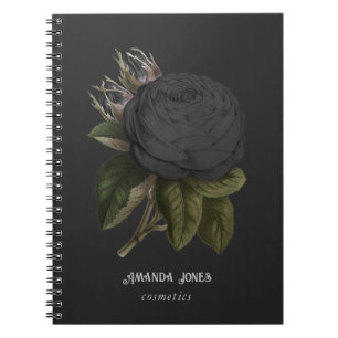 Caderno Espiral Rosas Pretos Góticos Vintage Personalizados