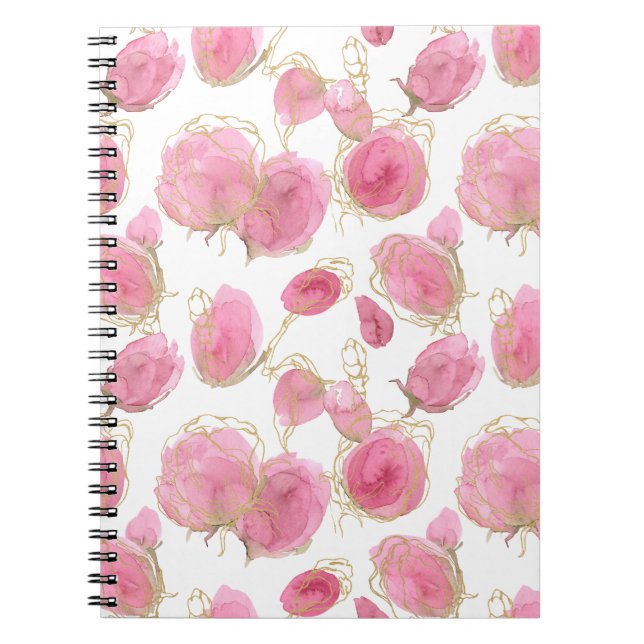Caderno Espiral Rosas rosa (Frente)