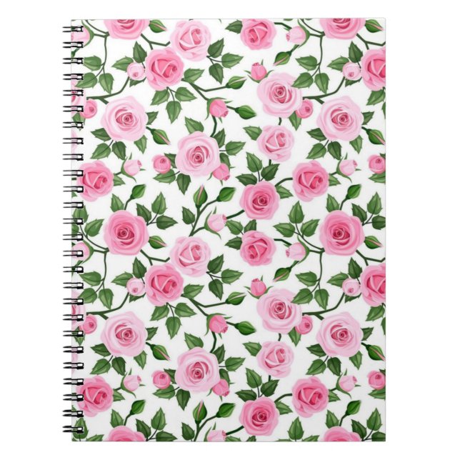 Caderno Espiral Rosas Rosa (Frente)