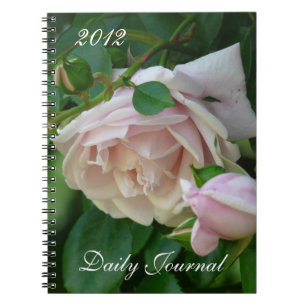 Caderno Espiral Rosas Rosa - Ano-Diário Diário