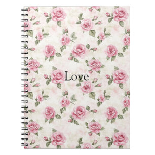 Caderno Espiral Rosas Rosa Bonitas