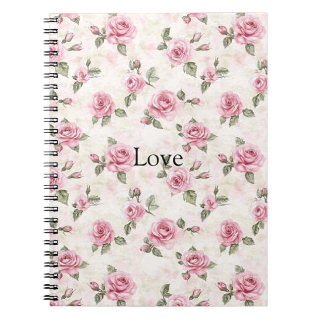 Caderno Espiral Rosas Rosa Bonitas (Frente)
