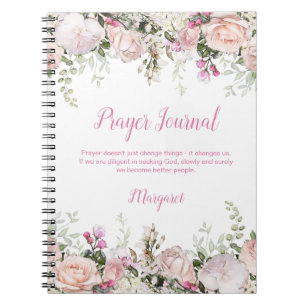Caderno Espiral Rosas Rosa de Água e Diário de Oração Verde