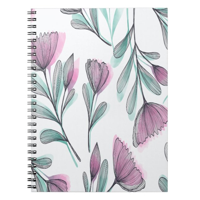 Caderno Espiral Rosas roxas (Frente)