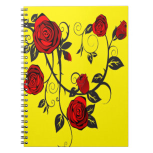 Caderno Espiral Rosas vermelhas