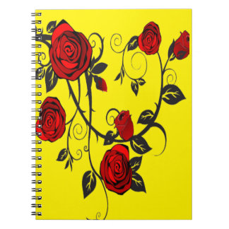 Caderno Espiral Rosas vermelhas