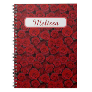 Caderno Espiral Rosas vermelhas brilhantes