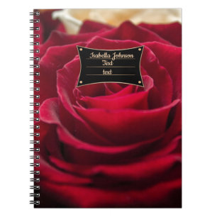 Caderno Espiral Rosas vermelhas flores românticas florais botâni