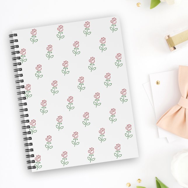 Caderno Espiral Rosas vermelhas, Padrão De Rosas, Flores (Criador carregado)