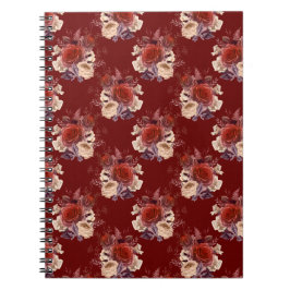 Caderno Espiral Rosas vermelhas Românticas Floral