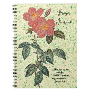 Caderno Espiral Rosas Vintage Diário de Oração de Arte