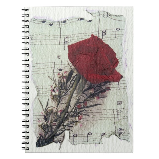 Caderno Espiral <Rose and Music> por Kim Koza 2 (Frente)