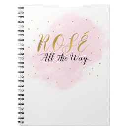 Caderno Espiral Rosé o Caminho Festa de Solteira Rosa e Dourado