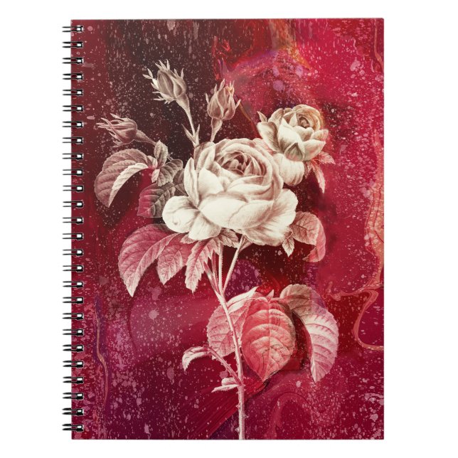 Caderno Espiral ROSE on Red Background (Frente)