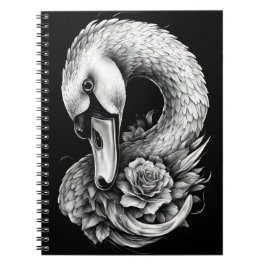 Caderno Espiral "Rose Swan" Floral Art Spiral Notebook