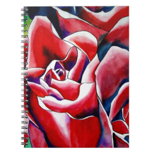 Caderno Espiral Roses originais em aquarela rosa