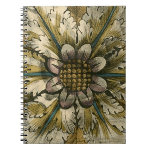 Caderno Espiral Rosette de demissão decorativa em Cinza