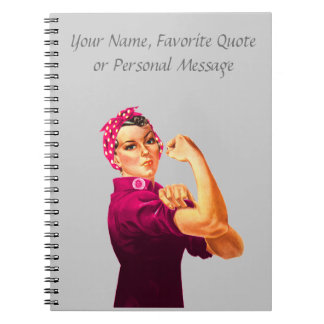 Caderno Espiral Rosie o rebitador - rosa do cancer