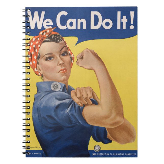 Caderno Espiral Rosie the Riveter: Forte Empoderamento feminino (Frente)
